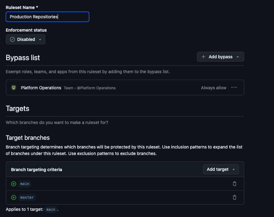 Ruleset Example